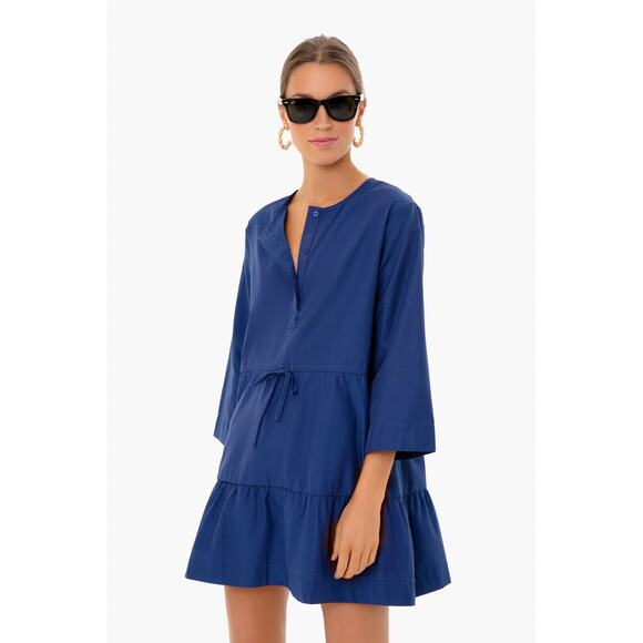 Tuckernuck Pomander Place Lucy Blue Cotton Mini Dress Size M - Picture 2 of 12